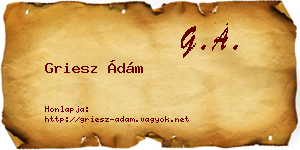 Griesz Ádám névjegykártya